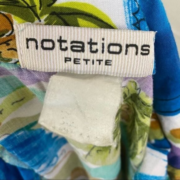 Notations Petite Vintage Island Style Button Down Tank Top Shirt Size S/M - Picture 2 of 11